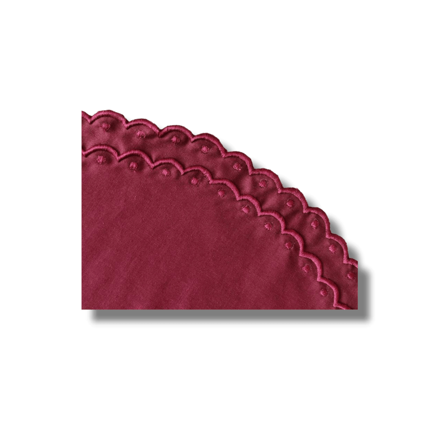 Embroidered Scalloped Round Biodegradable Napkins - MAIA HOMES