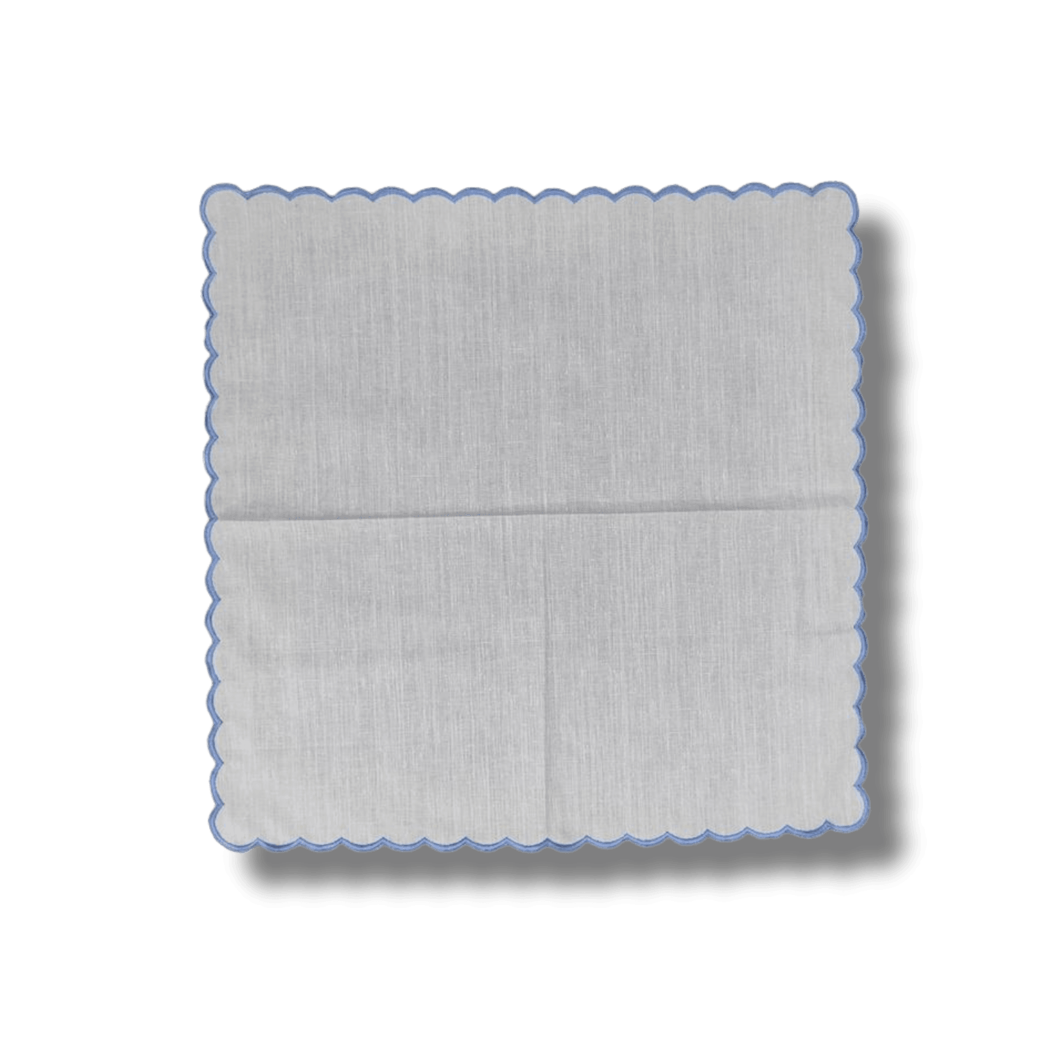 Embroidered Trim White Linen Napkins