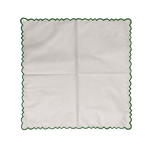 Embroidered Trim White Square Cotton Napkins