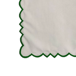 Embroidered Trim White Square Cotton Napkins