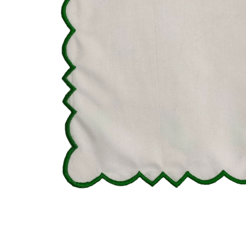 Embroidered Trim White Square Cotton Napkins - MAIA HOMES
