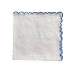 Embroidered Trim White Square Cotton Napkins