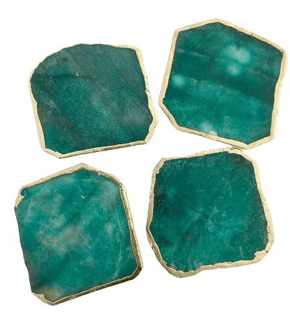 Emerald Green Agate Aventurine Coaster Set of 4 OS