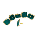 Emerald Green Agate Cabinet Door Pull Handle - Set of 6