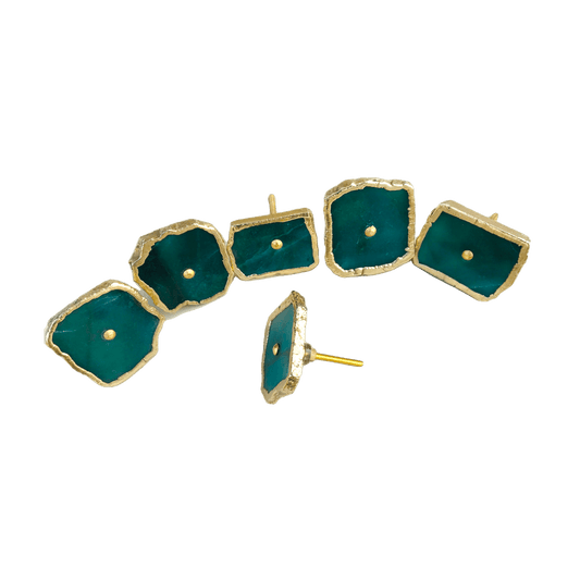 Emerald Green Agate Cabinet Door Pull Handle - Set of 6 - MAIA HOMES