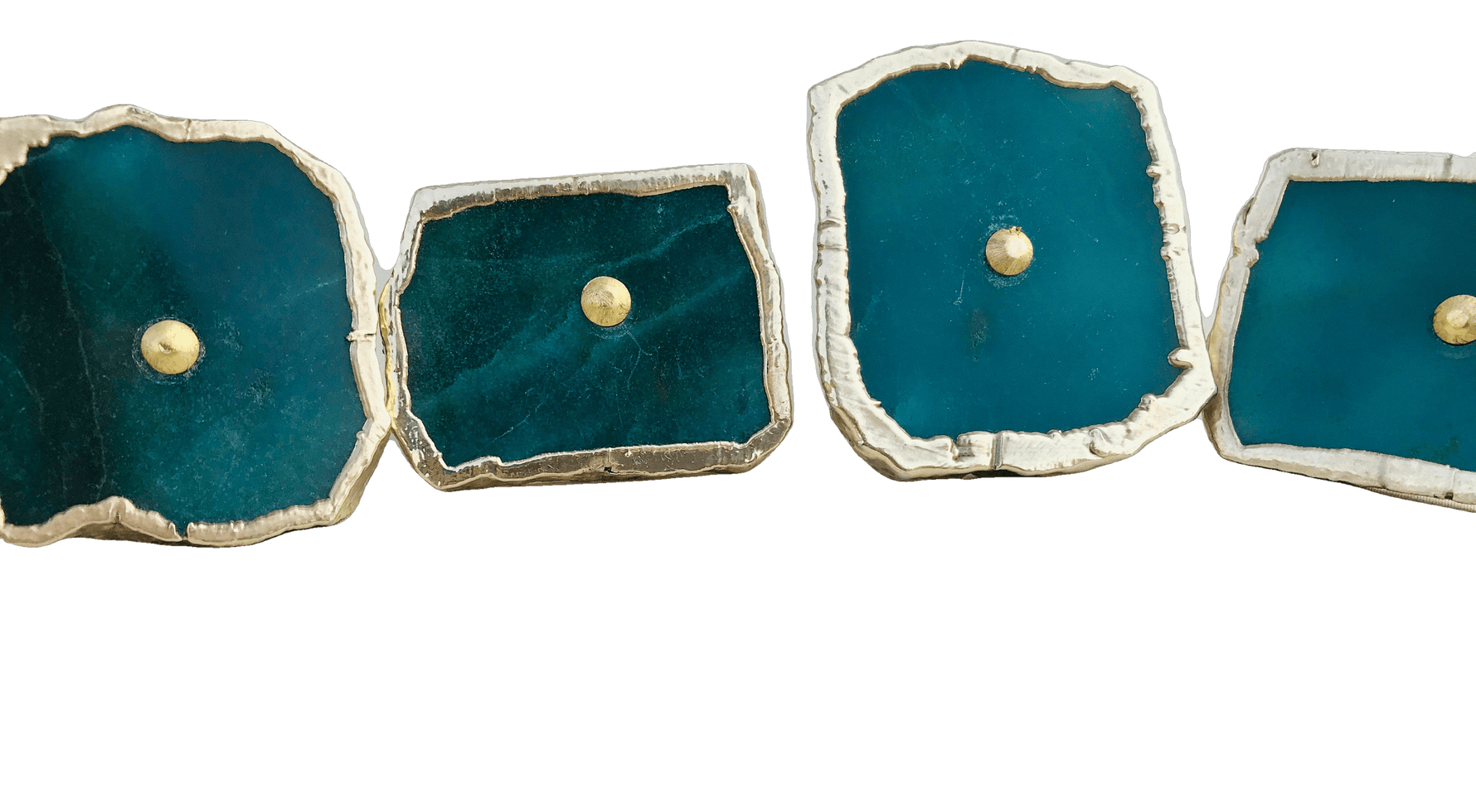 Emerald Green Agate Cabinet Door Pull Handle - Set of 6