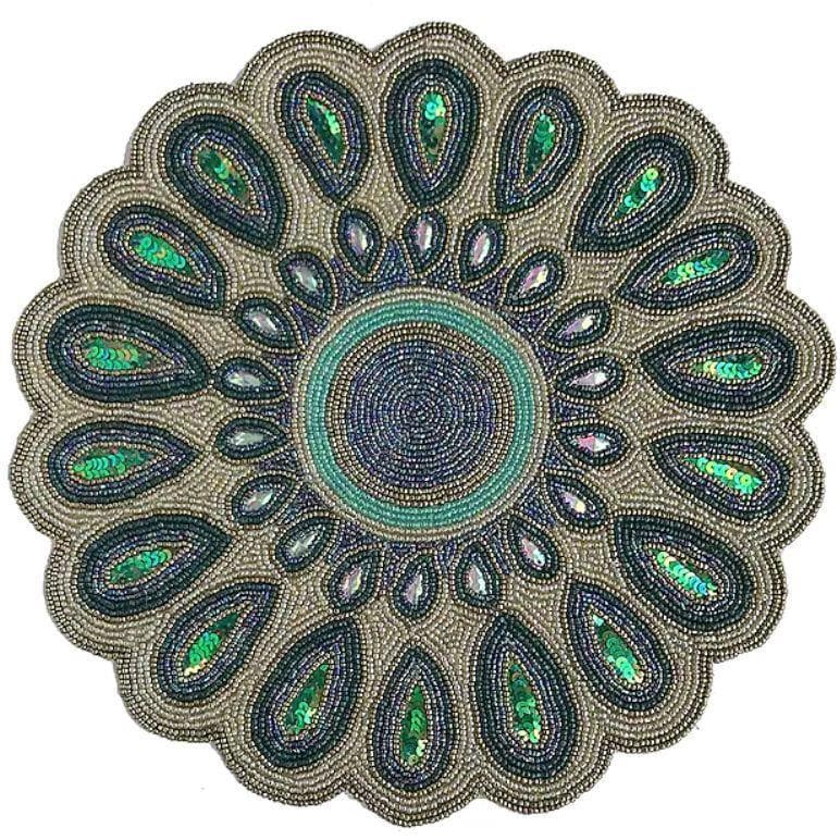 Emerald Rounded Embroidery Placemats