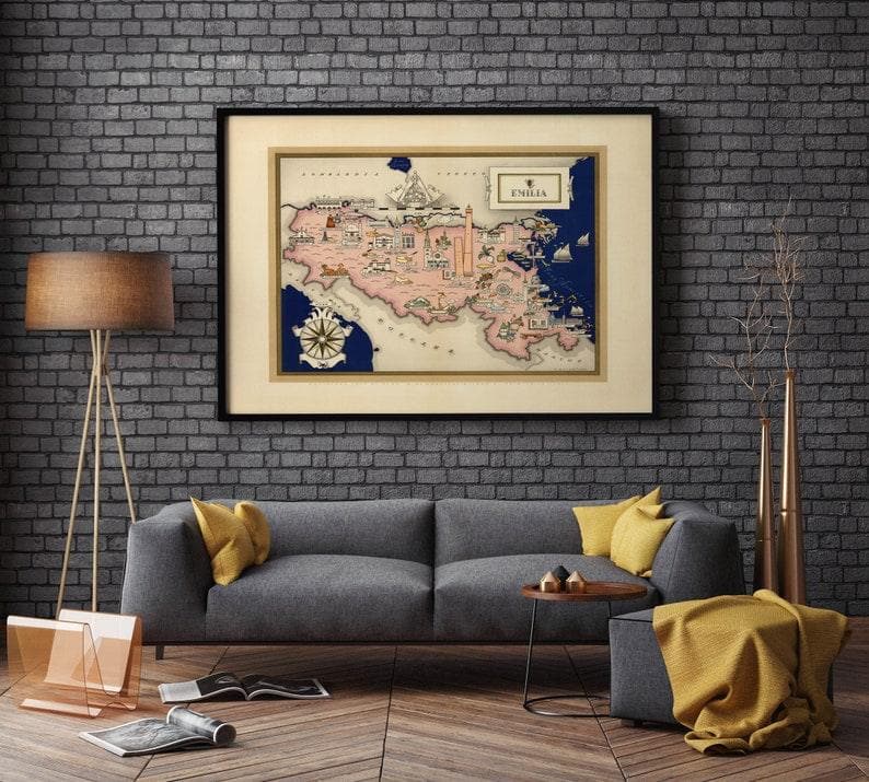 Emilia Romagna Map Print| Art History - MAIA HOMES