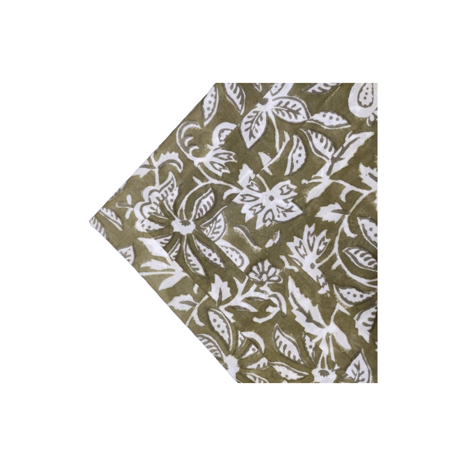 Emmy Green and White Block Printed Cotton Napkins - MAIA HOMES