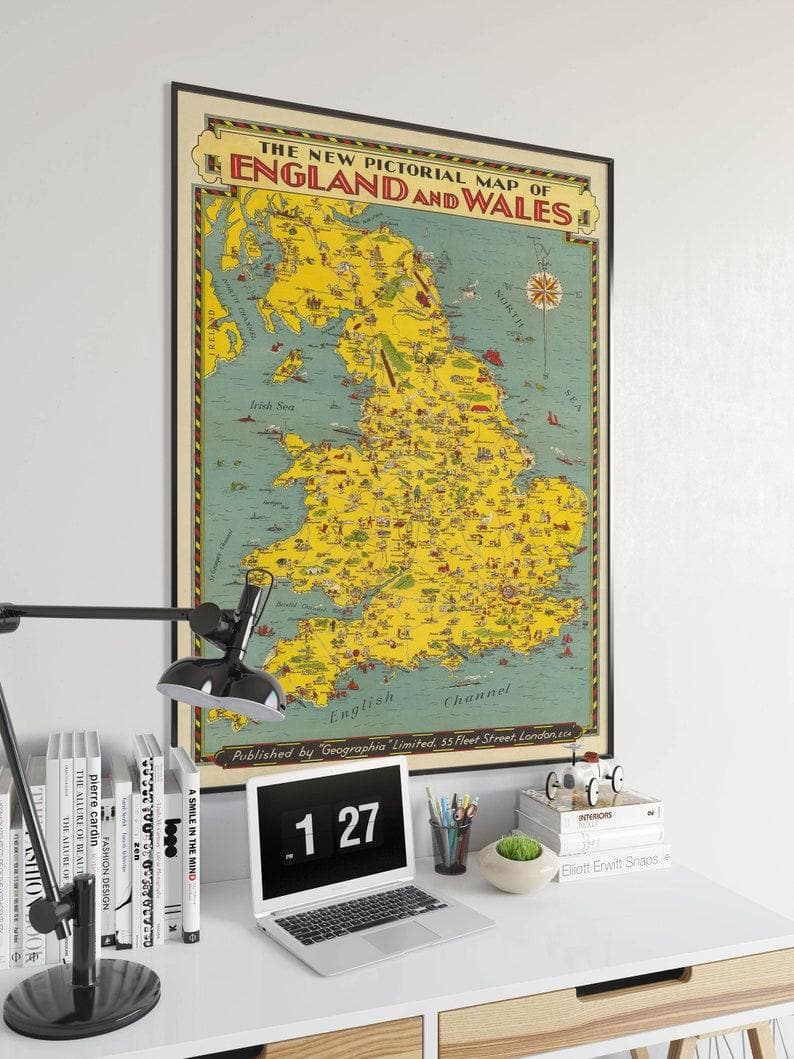 England Map Print| Art History