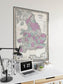 England Map Wall Print| 1962 Wales Map