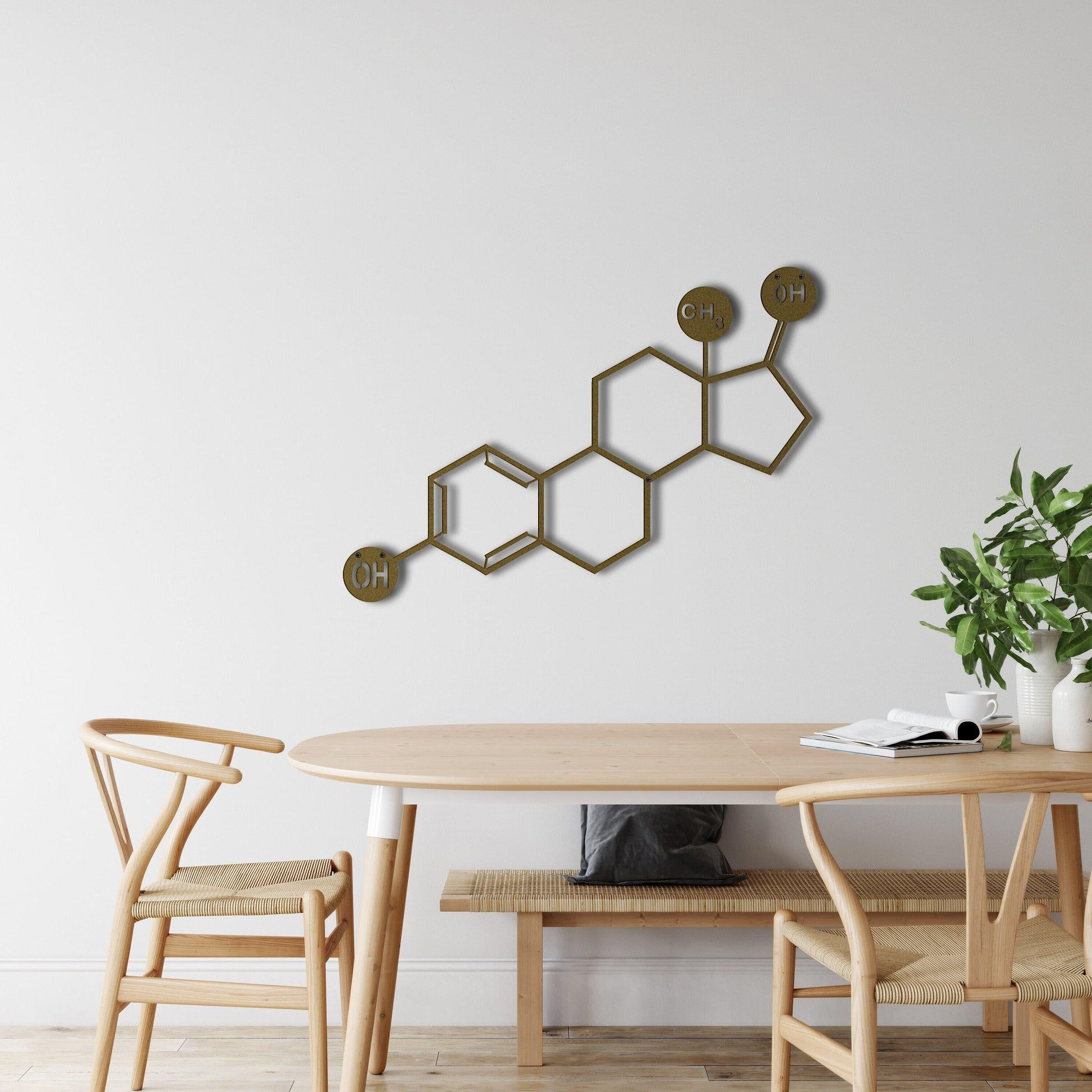 Estrogen Molecule Metal Wall Hanging Decor