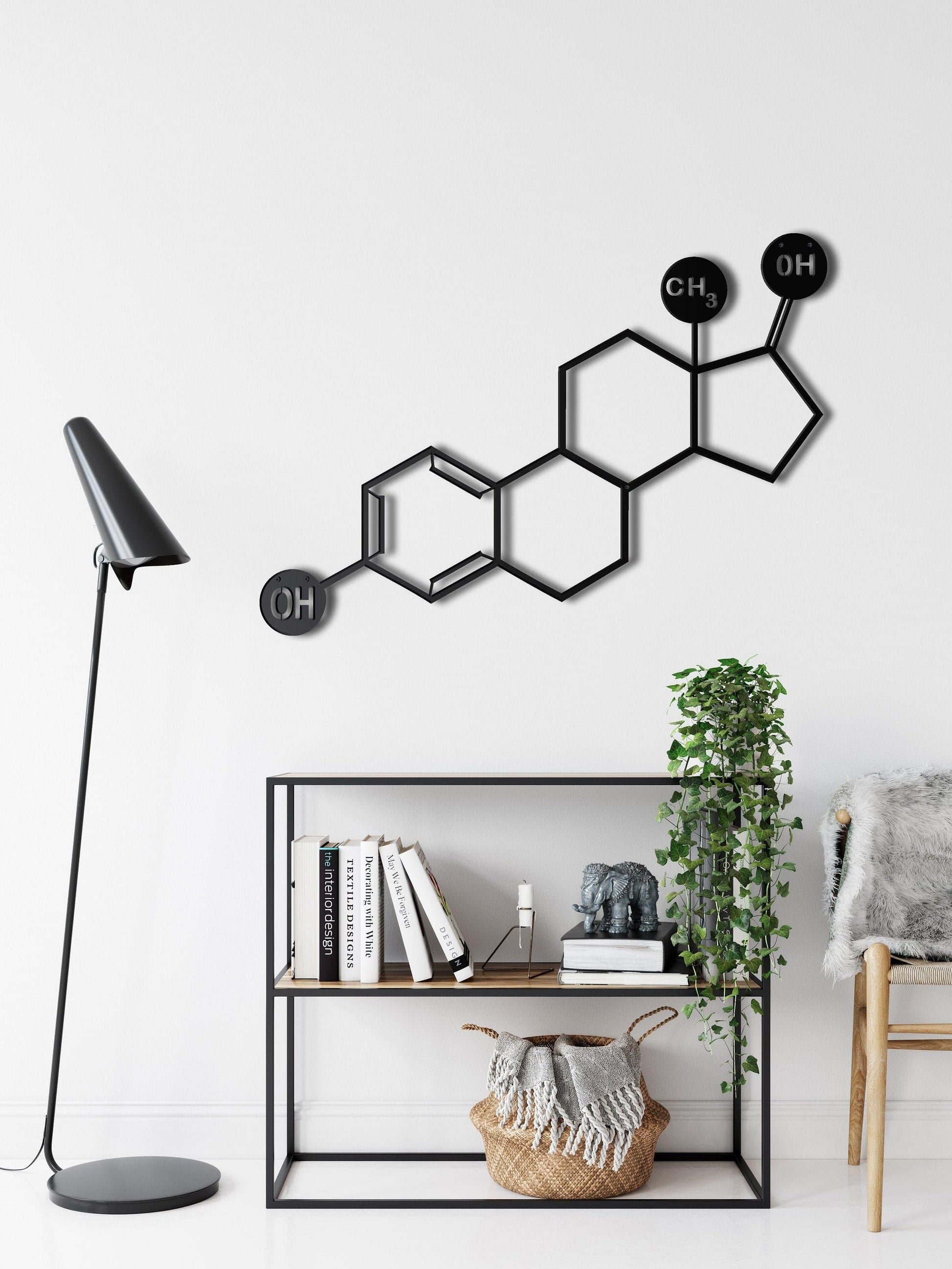 Estrogen Molecule Metal Wall Hanging Decor