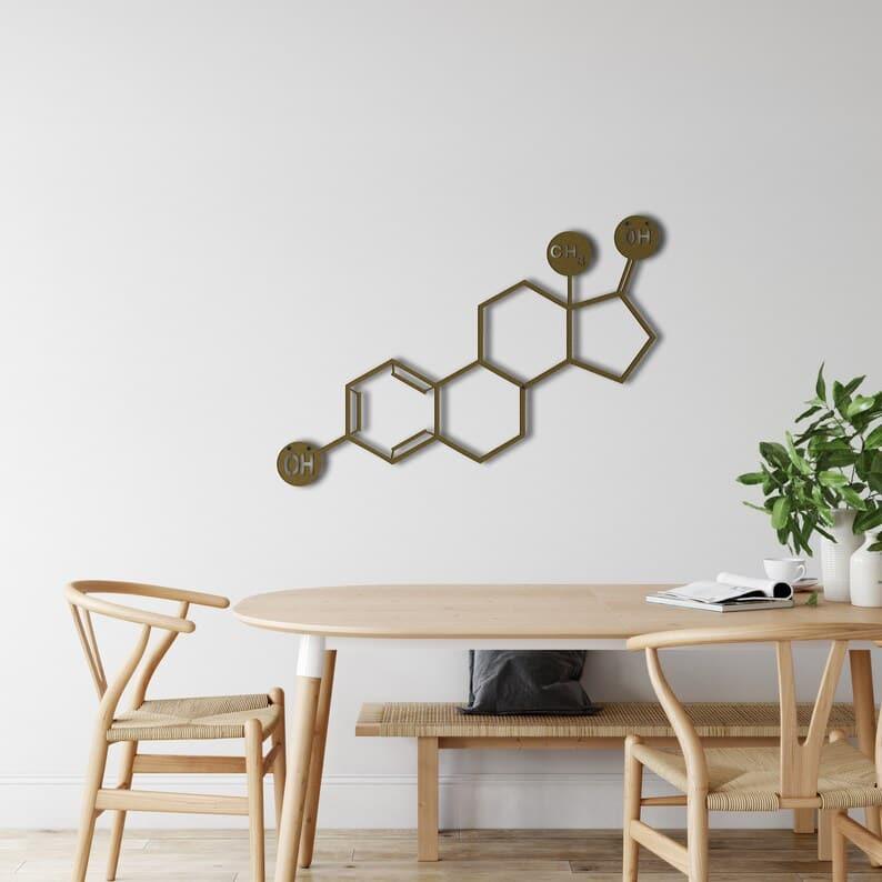 Estrogen Molecule Metal Wall Hanging Decor - MAIA HOMES