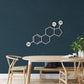 Estrogen Molecule Metal Wall Hanging Decor White