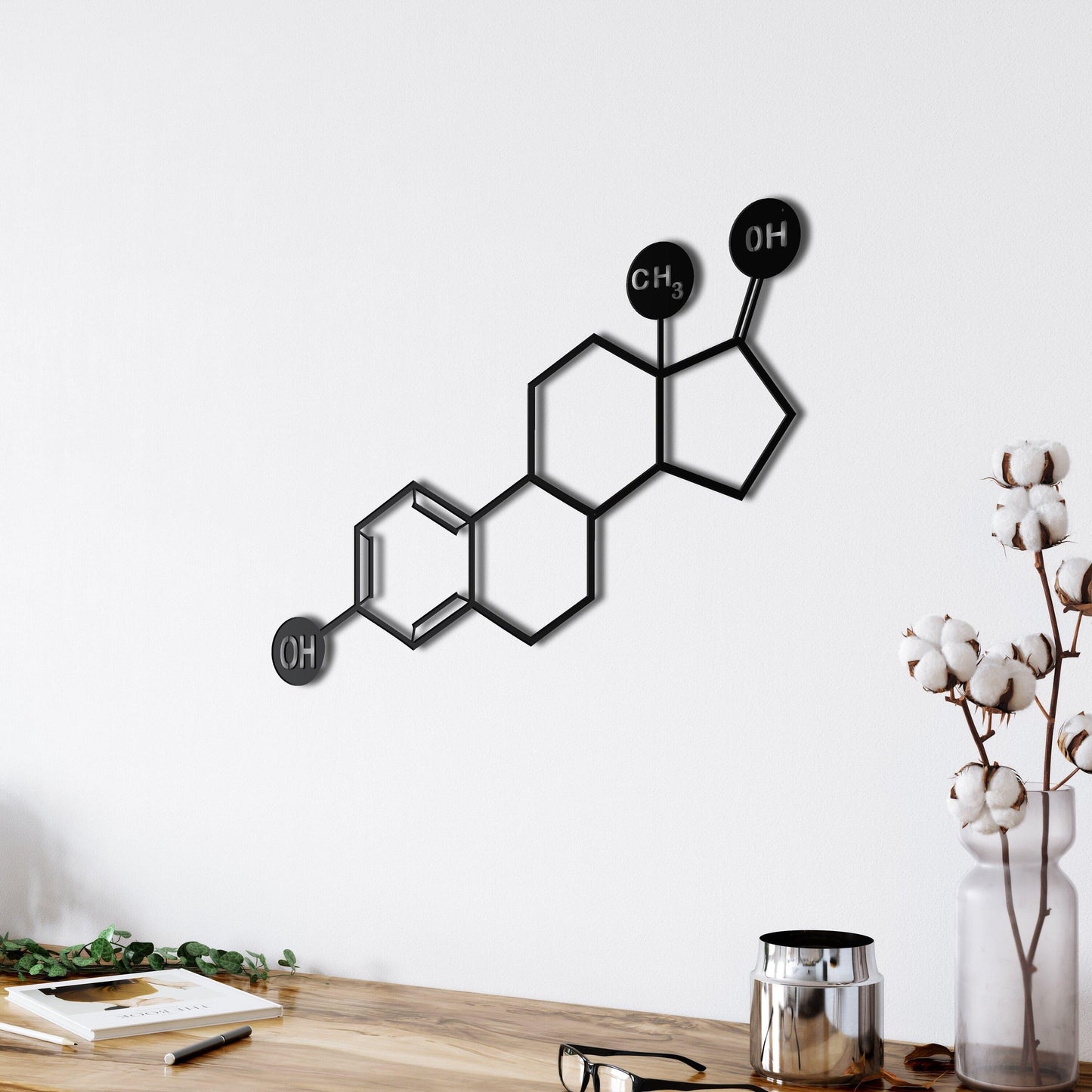 Estrogen Molecule Metal Wall Hanging Decor