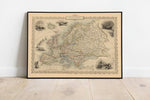 Europe Map 1851| Europe Map Wall Art