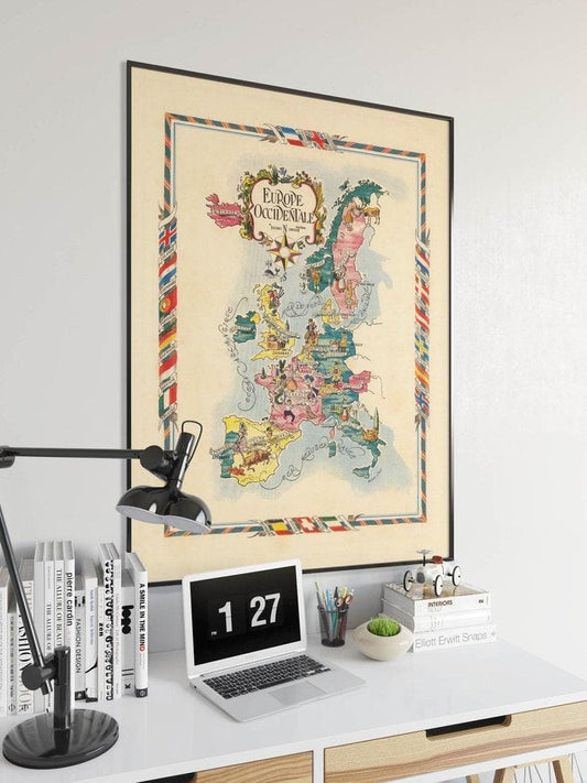 Europe Map Print| Art History - MAIA HOMES