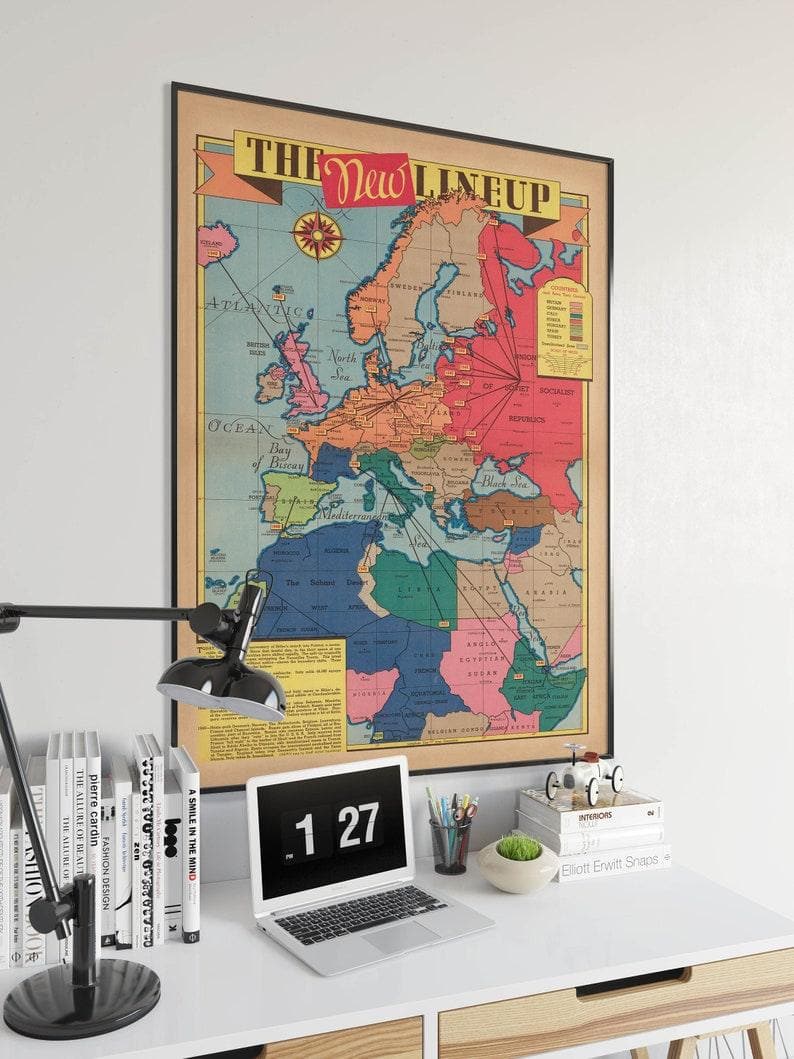 Europe World War 2 Map Print| Poster Print