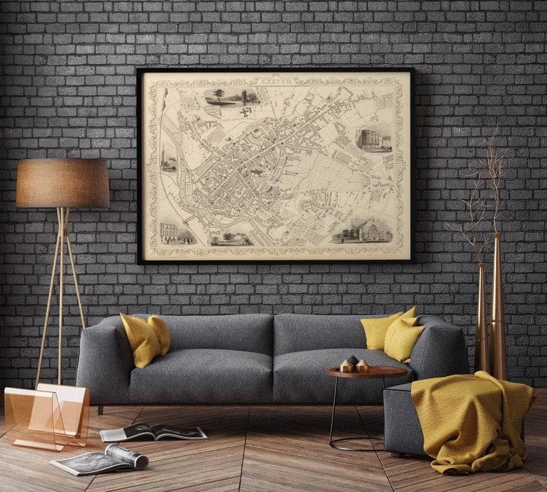 Exeter Map Print| Fine Art Prints - MAIA HOMES
