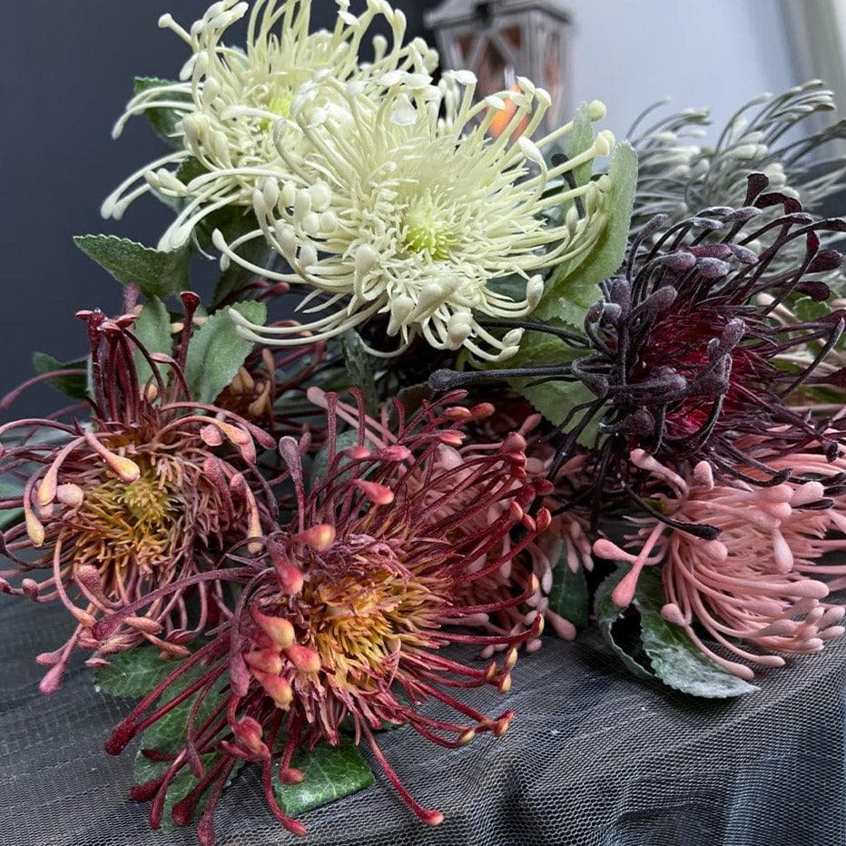 Exotic Flocked Leucospermum Artificial Flower Stem