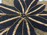 Exotic Flower Beaded Placemat, Gold/Black