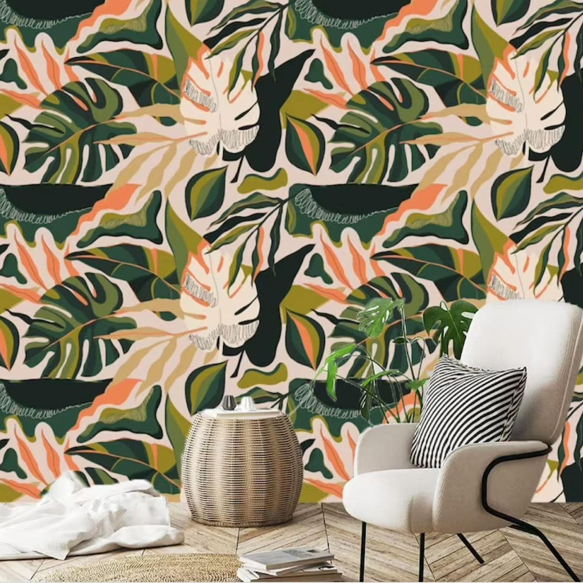 Exotic Leaves Tropical Wallpaper