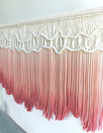 Extra Large Hand Woven Macrame Wall Hanging - dyed in PinkGreen