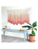 Extra Large Hand Woven Macrame Wall Hanging - dyed in PinkGreen