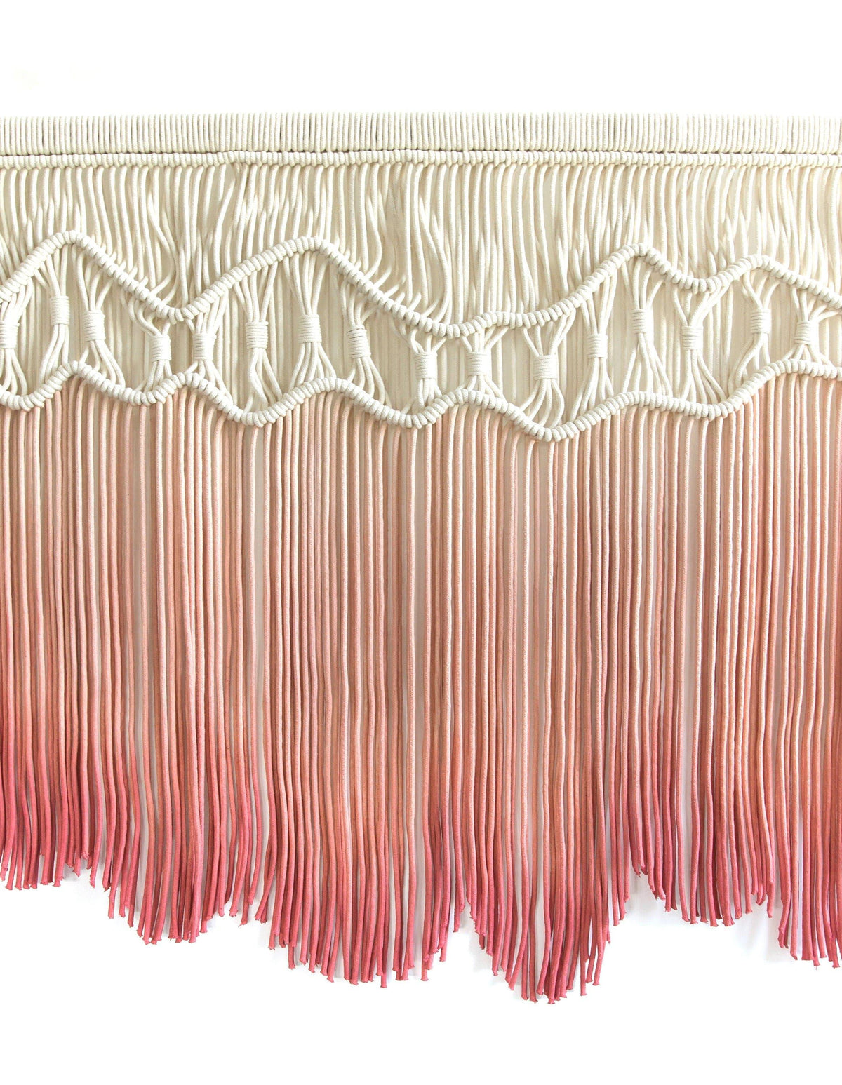 Extra Large Hand Woven Macrame Wall Hanging - dyed in PinkGreen