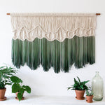 Extra Large Hand Woven Macrame Wall Hanging - dyed in PinkGreen