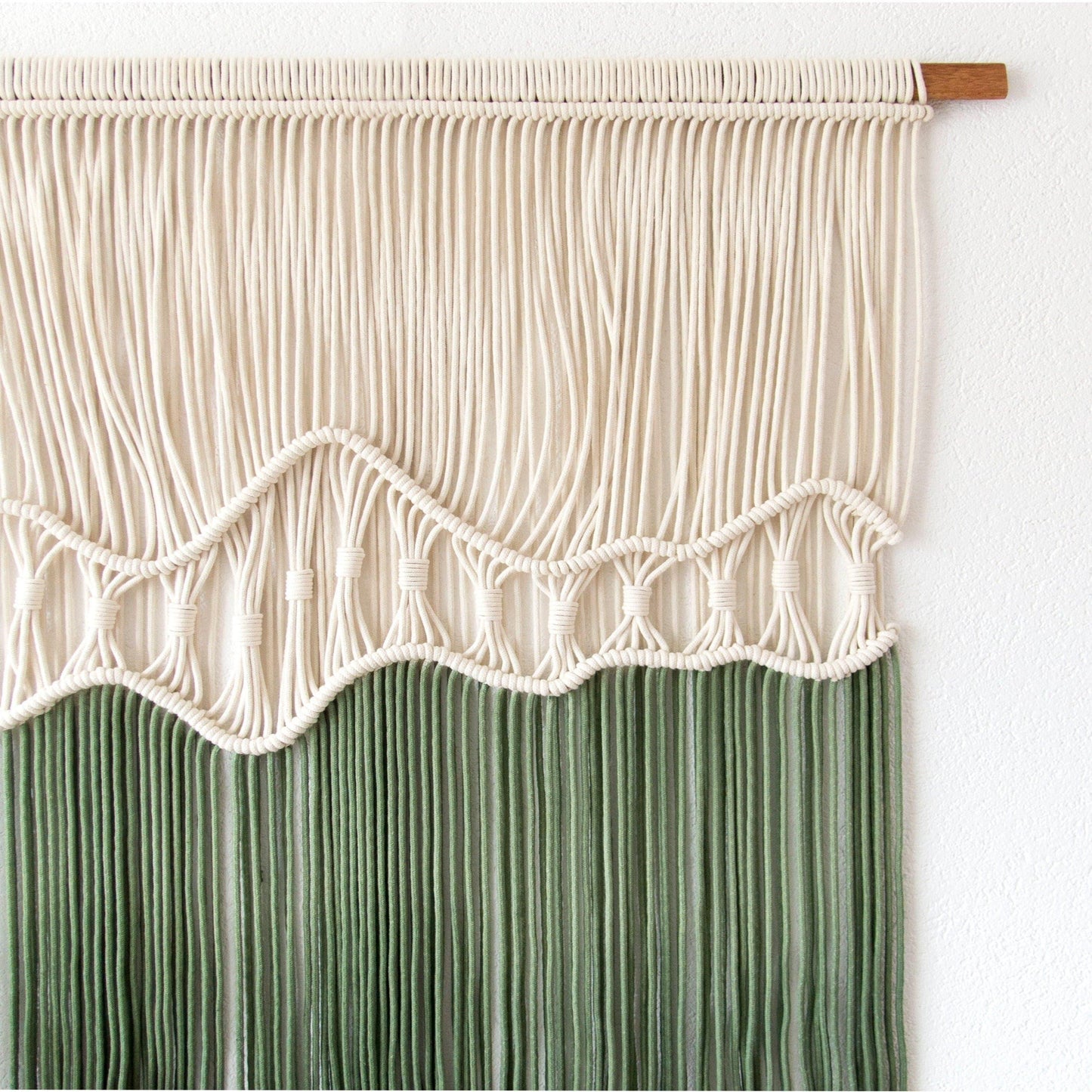 Extra Large Hand Woven Macrame Wall Hanging - dyed in PinkGreen - MAIA HOMES