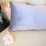 Extra Skinny Lumbar Pillow with Tassels - Black Pink 11" x 49"