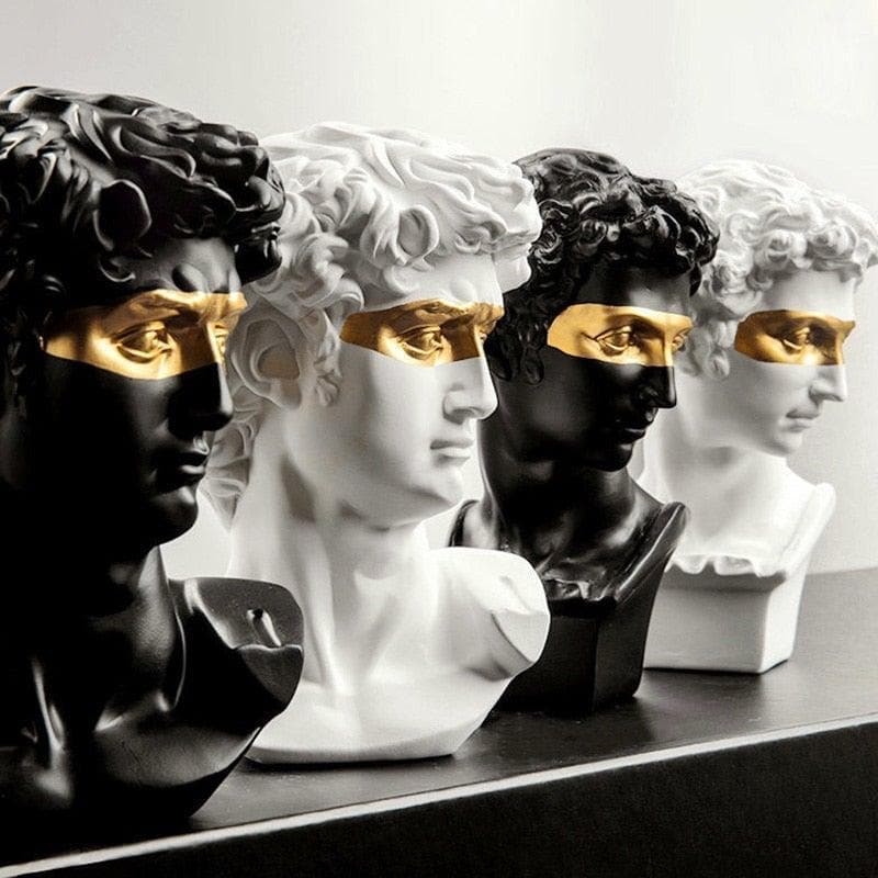 Eye Masked David Head Bust Statue