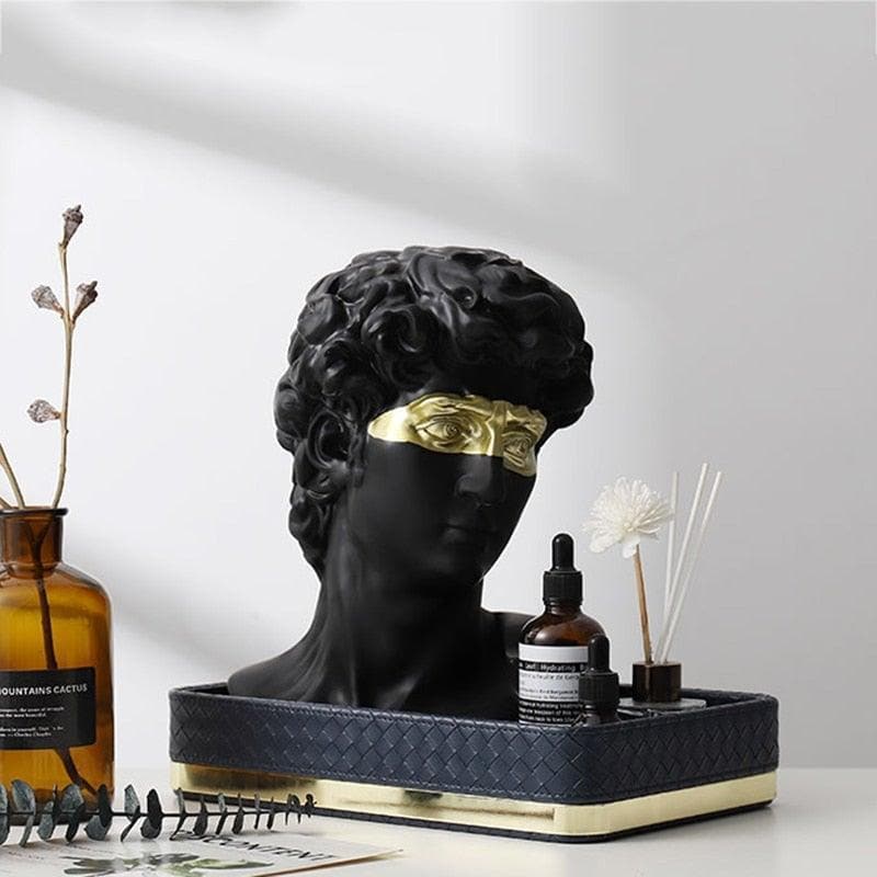 Eye Masked David Head Bust Statue 2 One Size