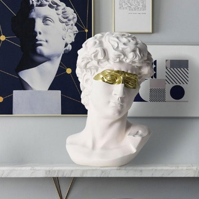 Eye Masked David Head Bust Statue 1 One Size