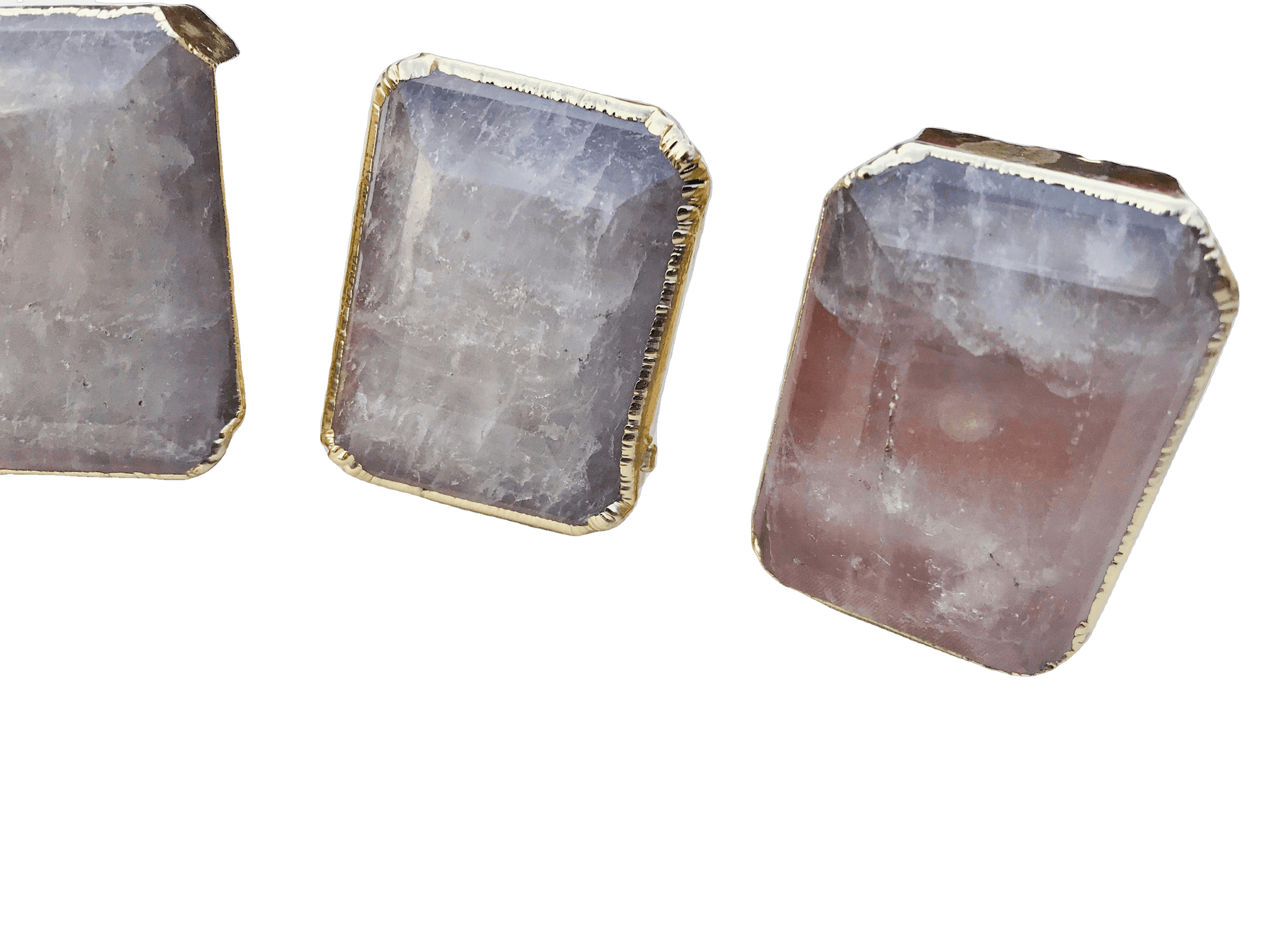 Faceted Clear Quartz Cabinet Door Pull Handle - Set of 4