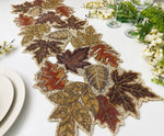 Fall Maple Leaf Beaded Table Runner