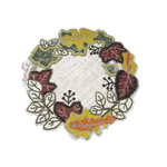 Fall Maple Leaves Beads on Burlap Round Placemat