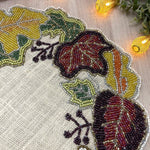 Fall Maple Leaves Beads on Burlap Round Placemat