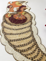 Fall Pumpkin Bead and Embroidery Table Runner