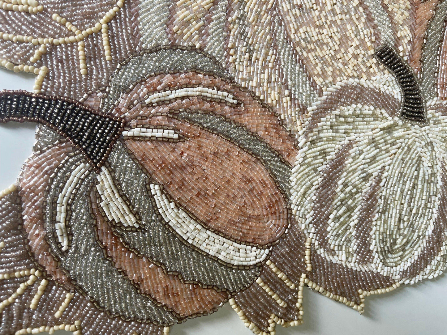 Fall Pumpkin Beaded Table Runner