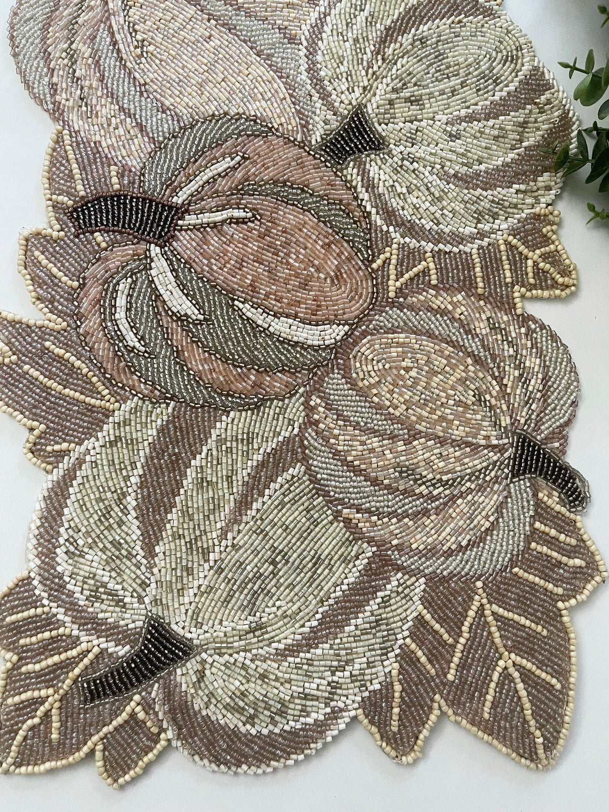 Fall Pumpkin Beaded Table Runner