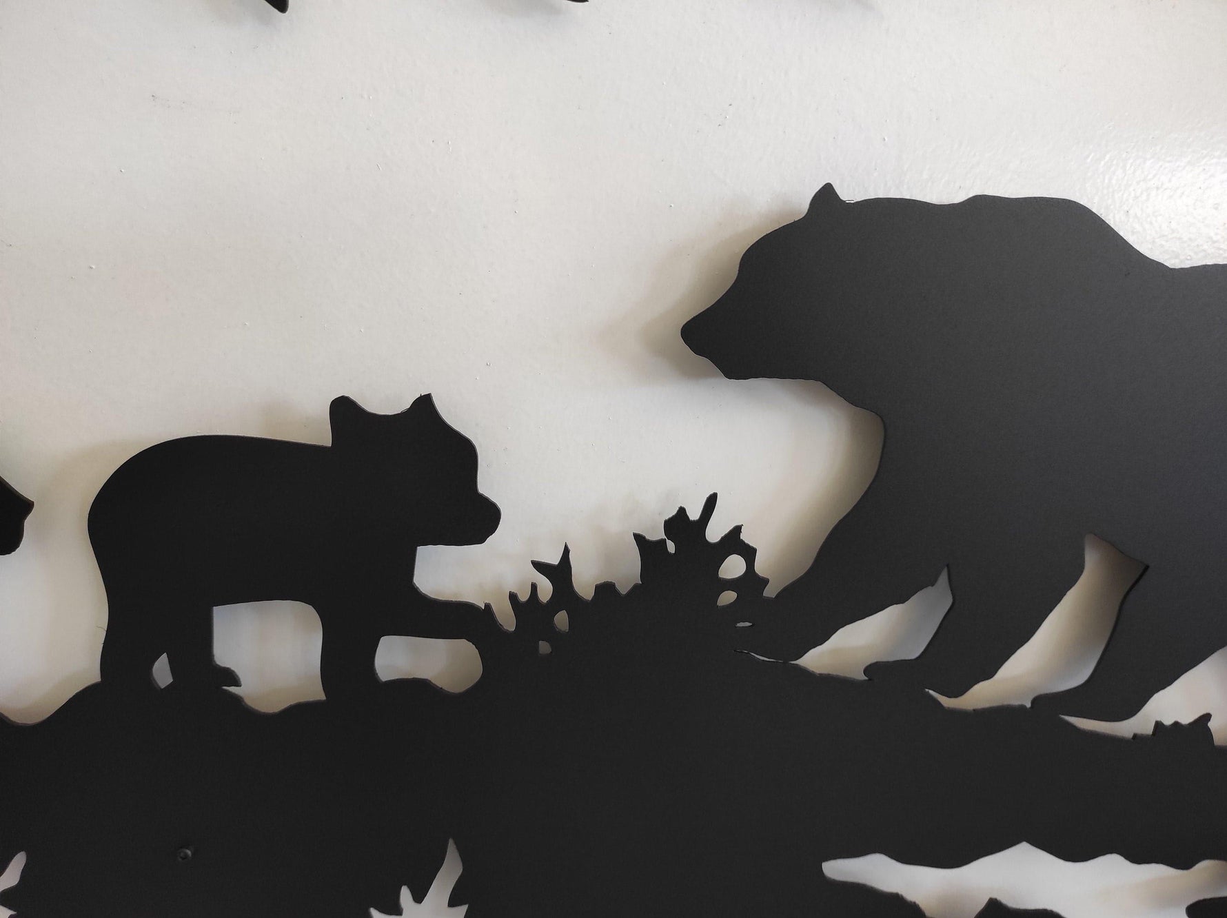 Family Bear in Nature Metal Wall Art