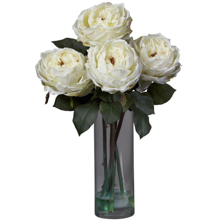 Fancy Roses Centerpiece in Glass Vase Default Title