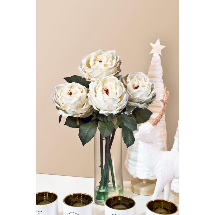 Fancy Roses Centerpiece in Glass Vase