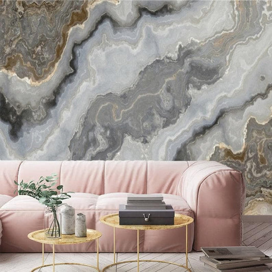 Faux Agate Marble Abstract Art Wallpaper Mural - MAIA HOMES