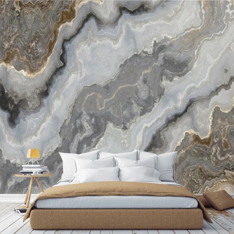 Faux Agate Marble Abstract Art Wallpaper Mural