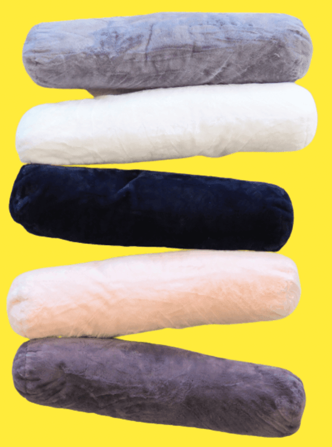 Faux Fur Bolster Pillow with Adjustable Insert - Mauve - MAIA HOMES