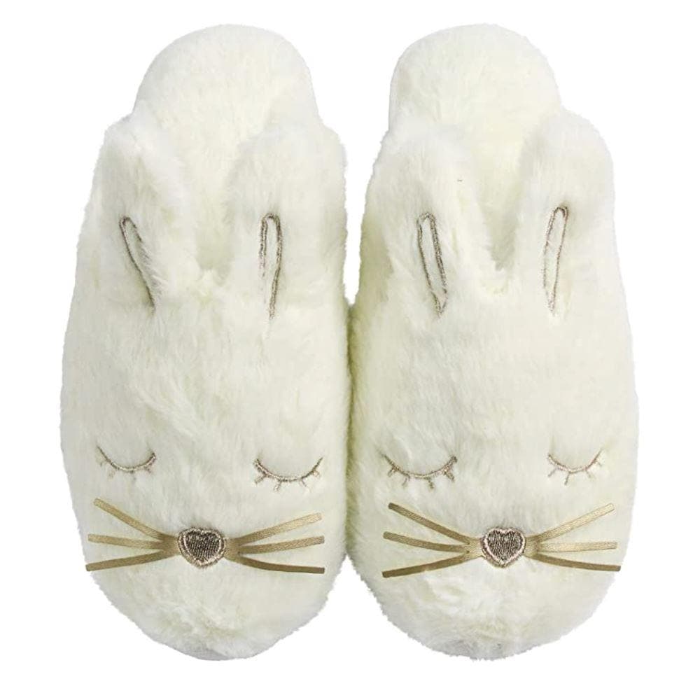 Faux Fur Bunny Memory Foam House Slippers